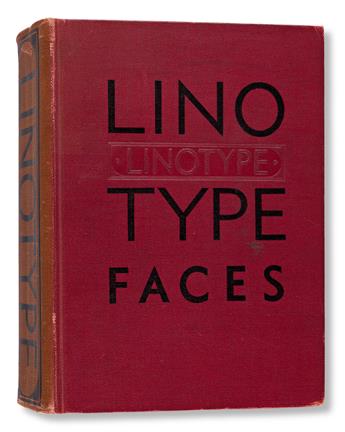[SPECIMEN BOOK — MERGENTHALER LINOTYPE COMPANY]. Specimen Book Linotype Faces [Big Red]. Brooklyn: Mergenthaler Linotype Company, [19
